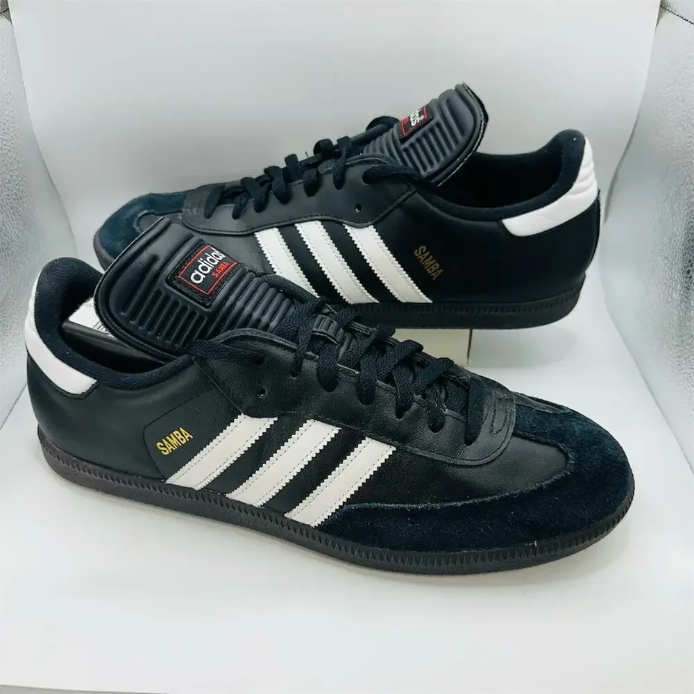 adidas Samba Classic Men's Sneakers Black/White Size 12.5 Low Top Lace-Up